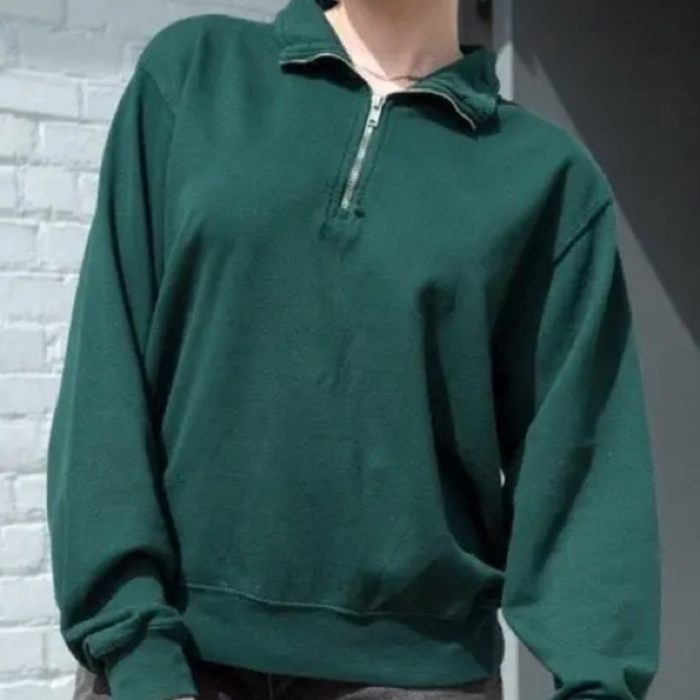 John Galt/ Brandy Melville Green quarter zip sweatshirt